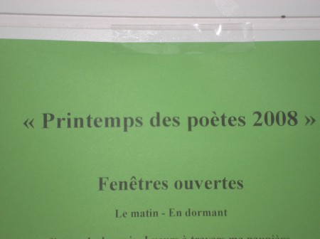 Printemps des Poètes 2008
